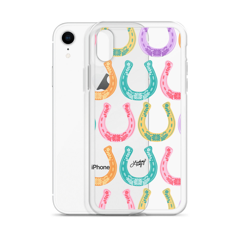 Colorful Horseshoe Illustration Pattern - Clear Case for iPhone®