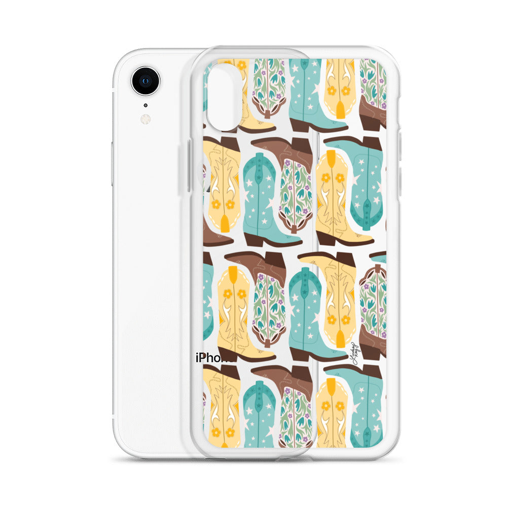Ilustración de botas de vaquero - Funda transparente para iPhone®