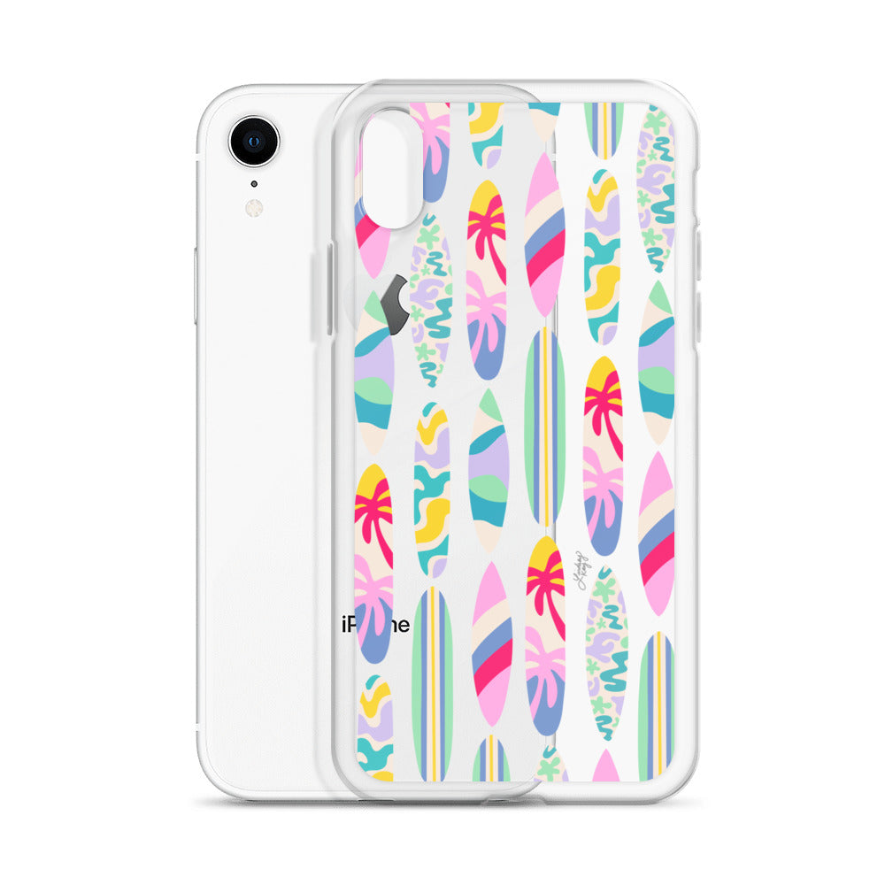 Ilustración de tablas de surf - Funda transparente para iPhone®