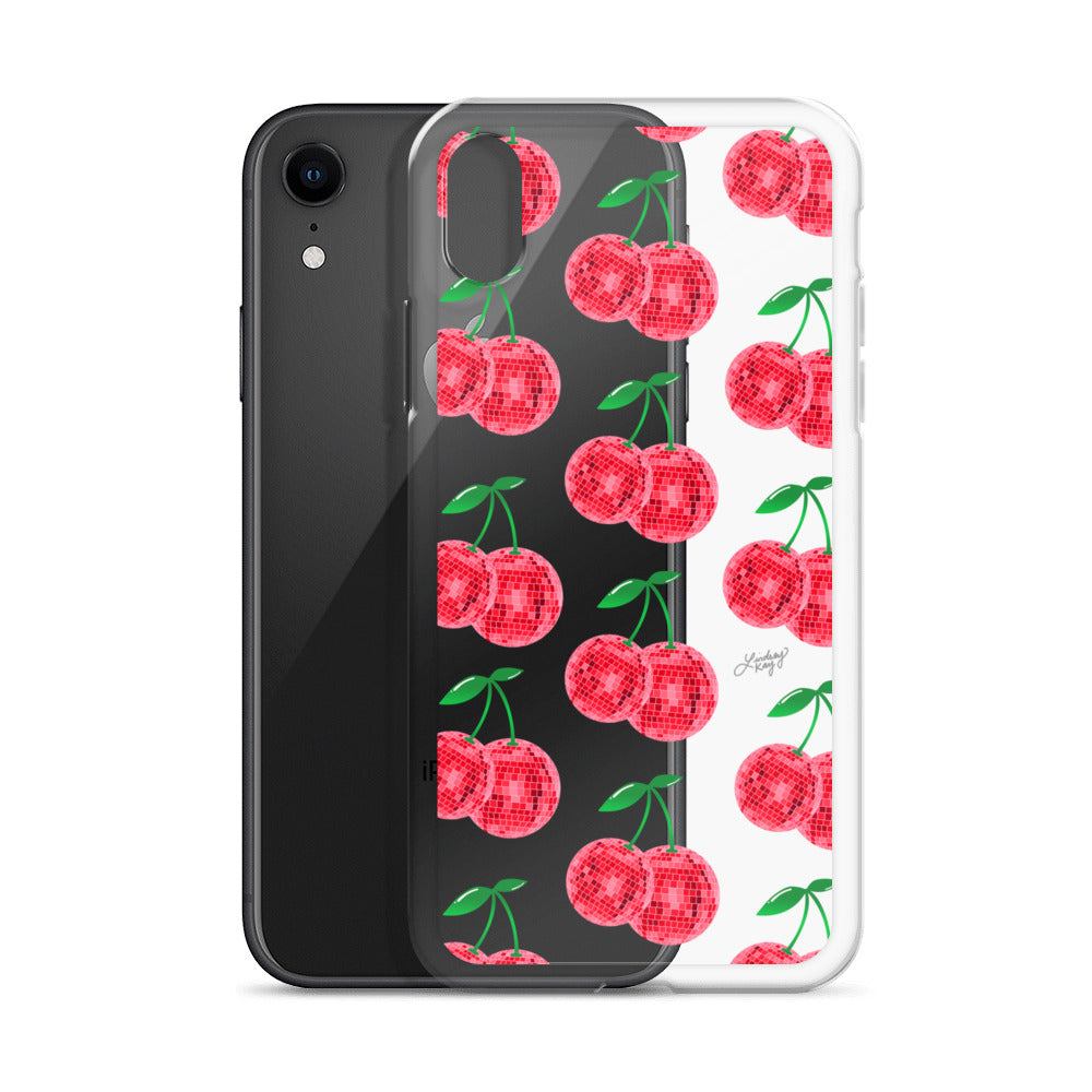 Red Disco Ball Cherries - Clear Case for iPhone® - Sizes 11 & 16