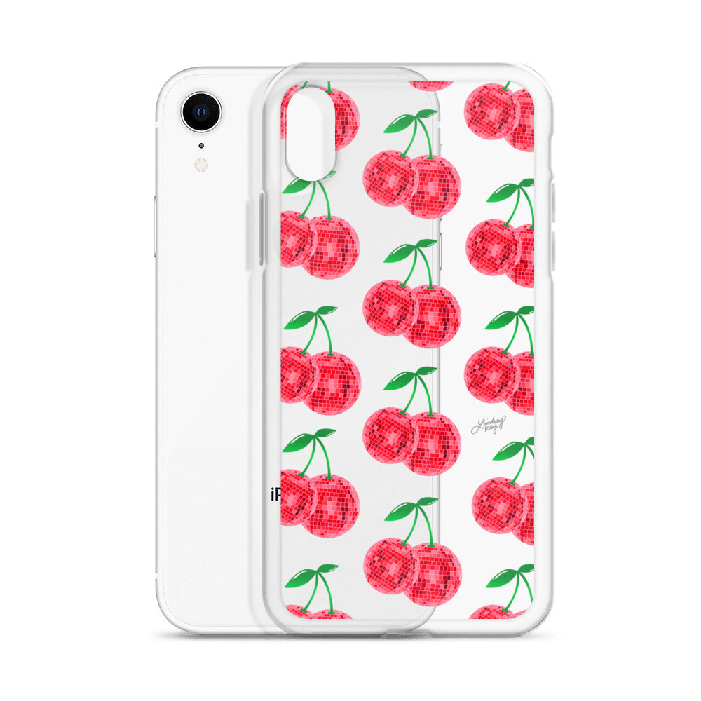 Red Disco Ball Cherries - Clear Case for iPhone® - Sizes 11 & 16