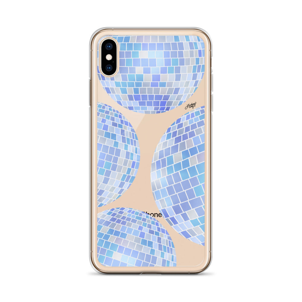 Blue Disco Balls Illustration - Clear Case for iPhone®