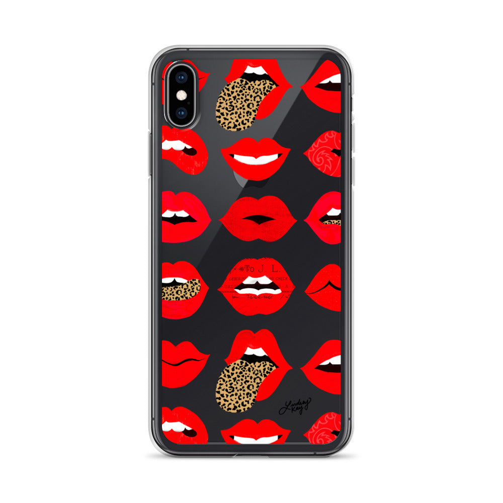 Labios de amor de leopardo - Funda transparente para iPhone®