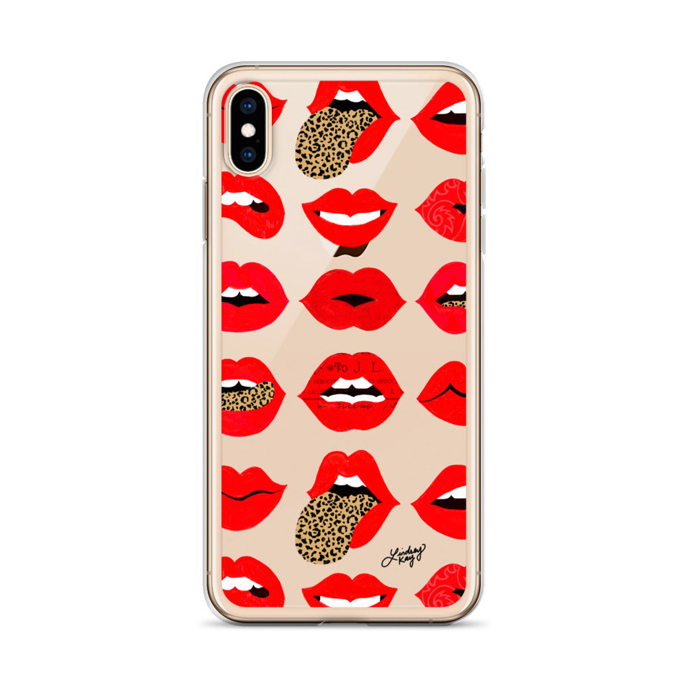 Labios de amor de leopardo - Funda transparente para iPhone®