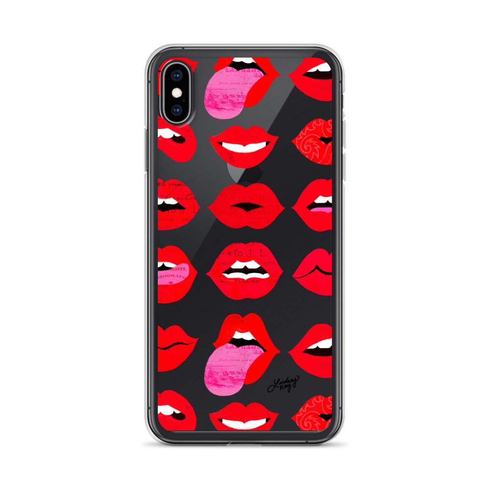 Labios rojos de amor - Funda transparente para iPhone®