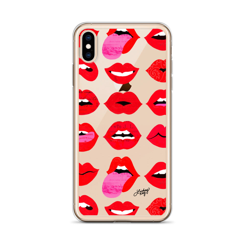 Labios rojos de amor - Funda transparente para iPhone®