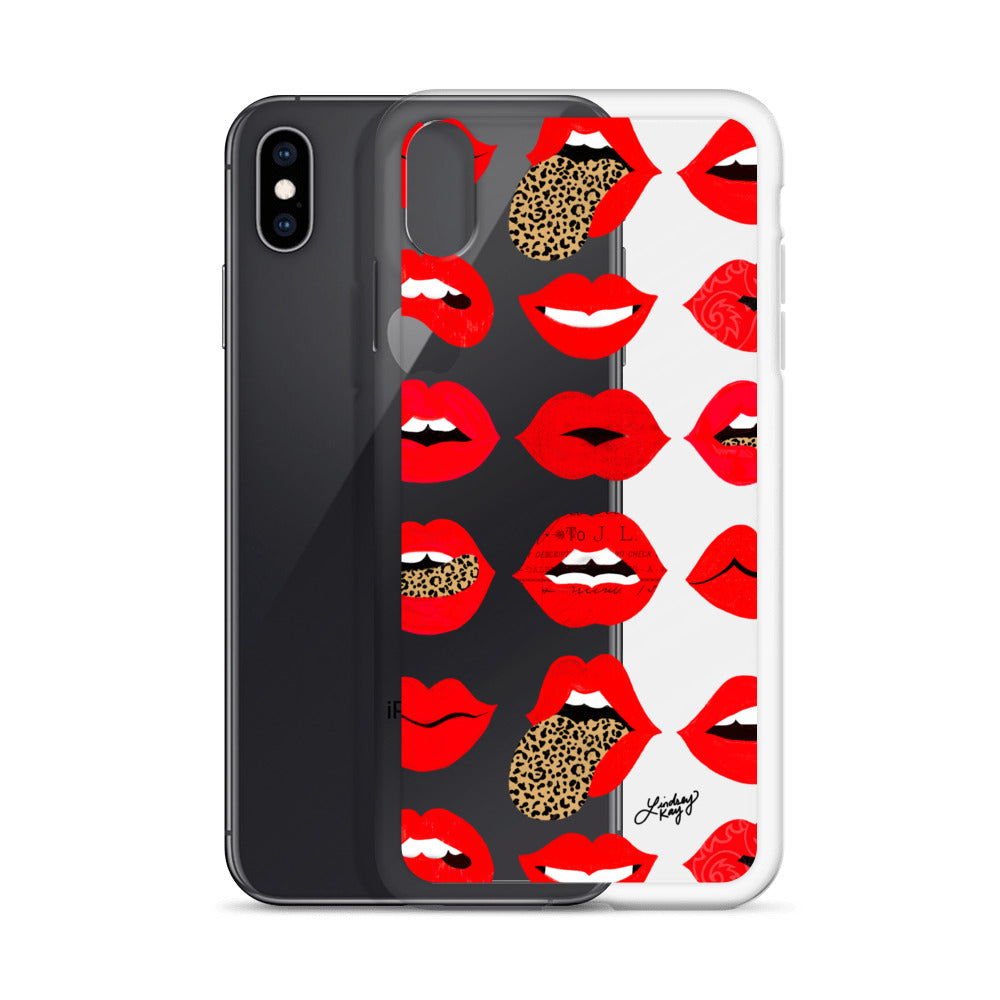 Labios de amor de leopardo - Funda transparente para iPhone®