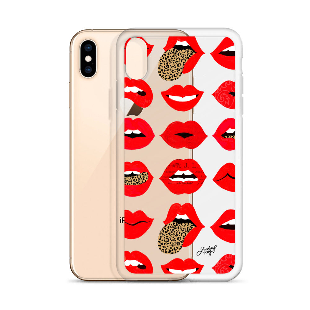 Labios de amor de leopardo - Funda transparente para iPhone®