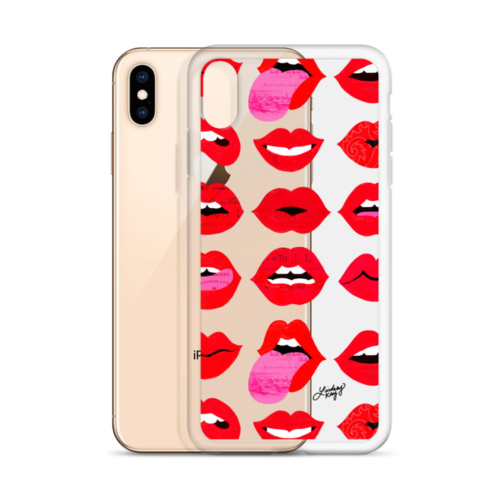 Labios rojos de amor - Funda transparente para iPhone®