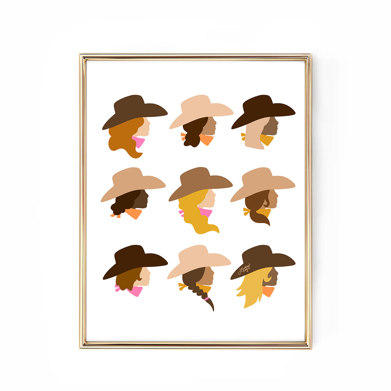 yeehaw art print cowgirl cute dorm-room western poster wall-art cowboy girly trendy texas sorority lindsey kay collective cute