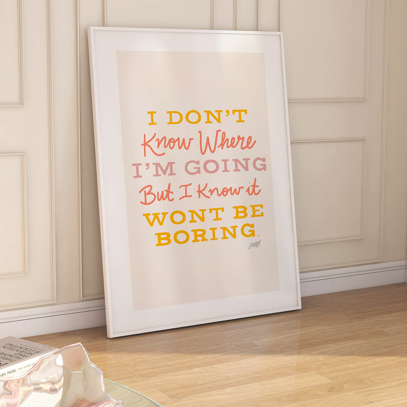 David Bowie Quote (Neutral Palette) - Art Print