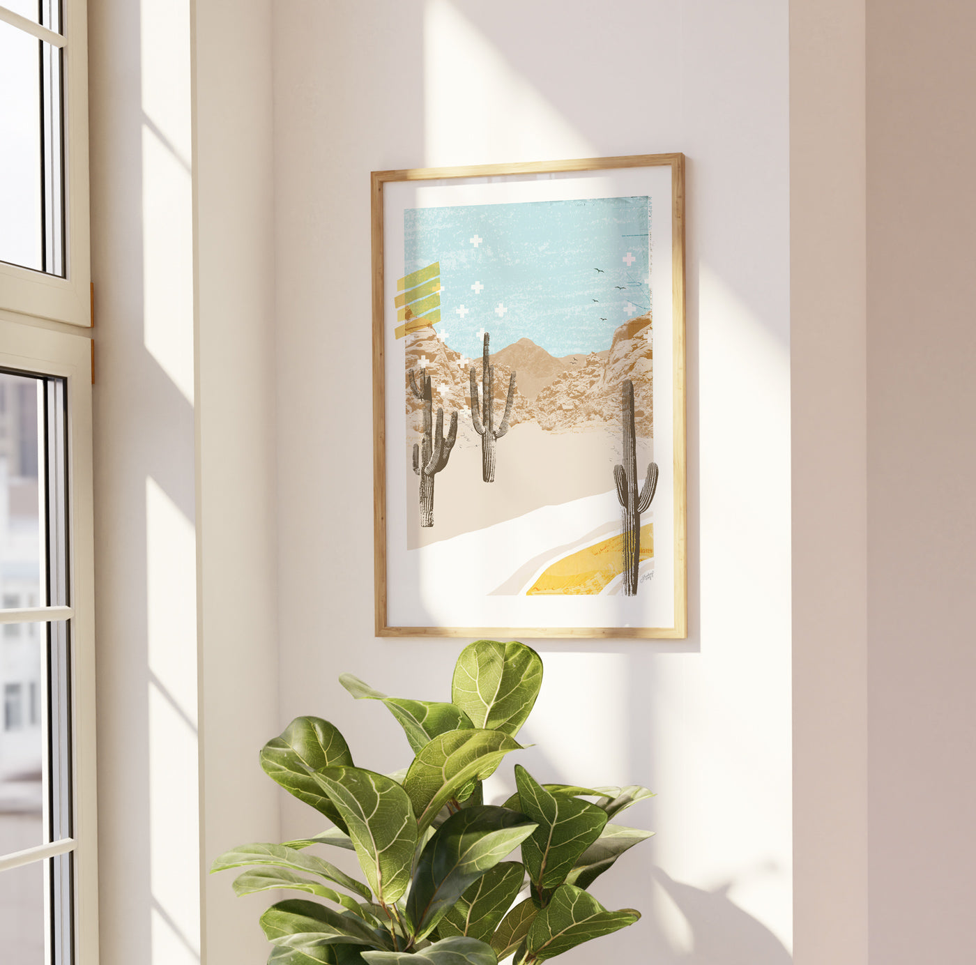 Desert Mountain (Blue Palette) - Abstract Collage Art Print - Lindsey Kay Collective