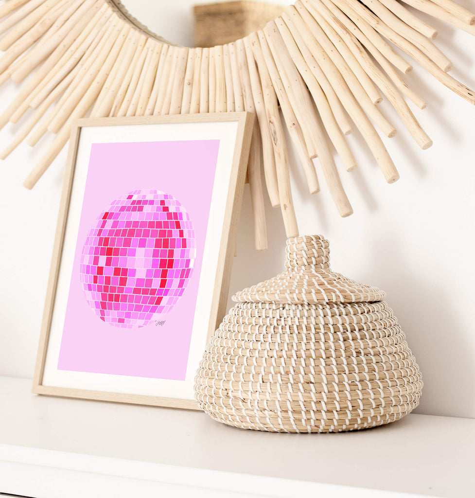Disco Balls Illustration (Pink Palette) - Art Print
