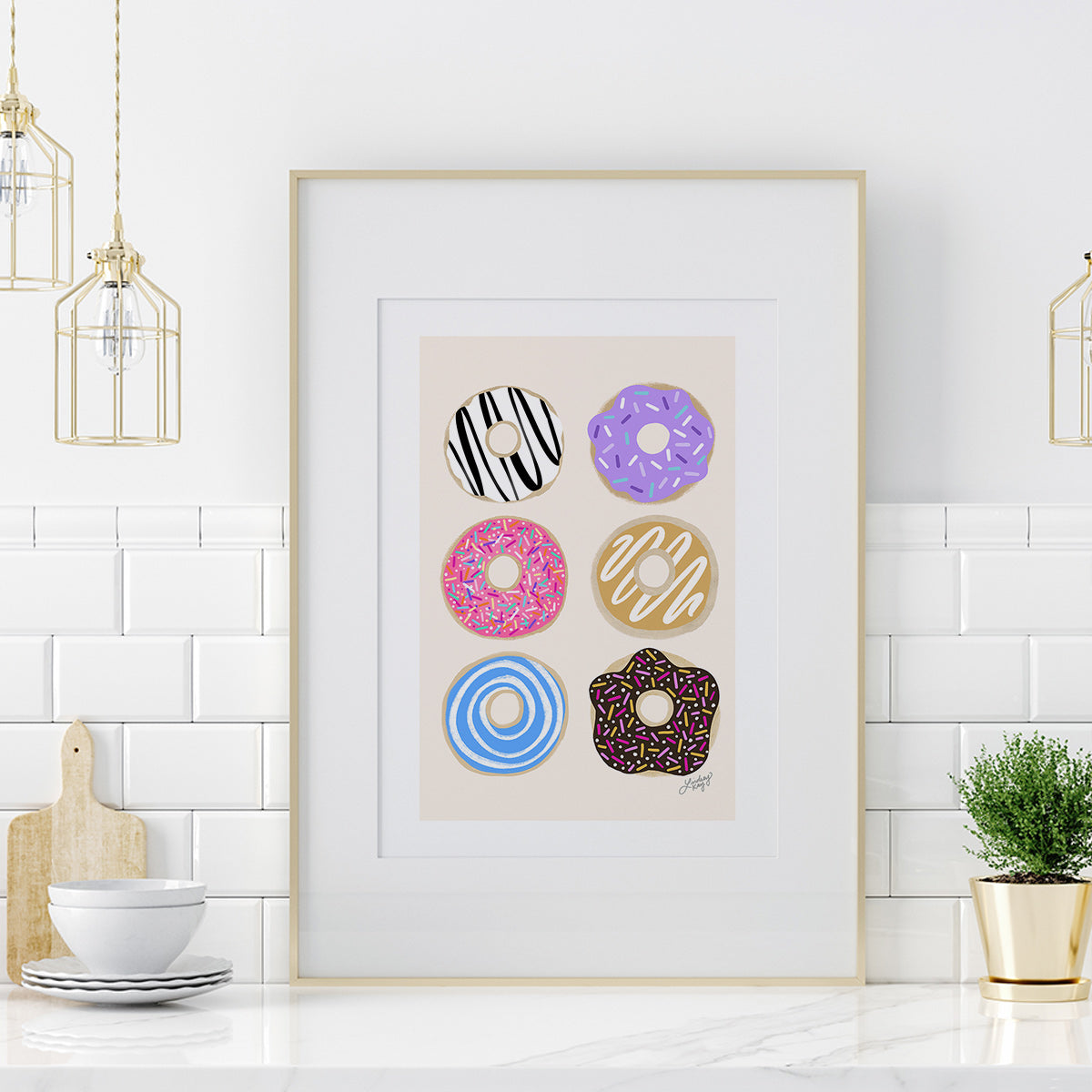 Colorful Donuts Illustration - Art Print - Lindsey Kay Collective