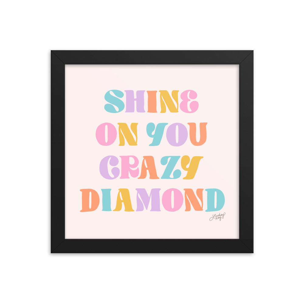 Shine On You Crazy Diamond (Palette Pastel) - Impression mate encadrée