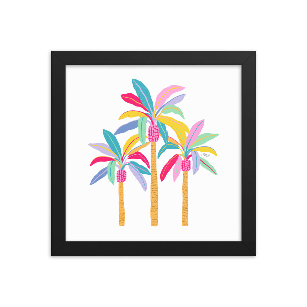 Palm Tree Illustration (Pastel Palette) - Framed Matte Print