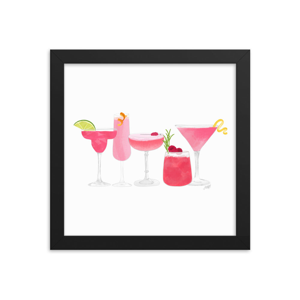 Pink Cocktails - Framed Matte Print