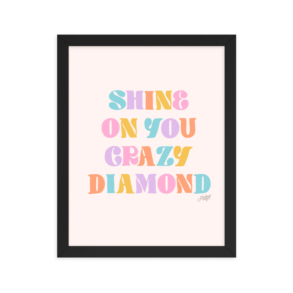 Shine On You Crazy Diamond (Palette Pastel) - Impression mate encadrée