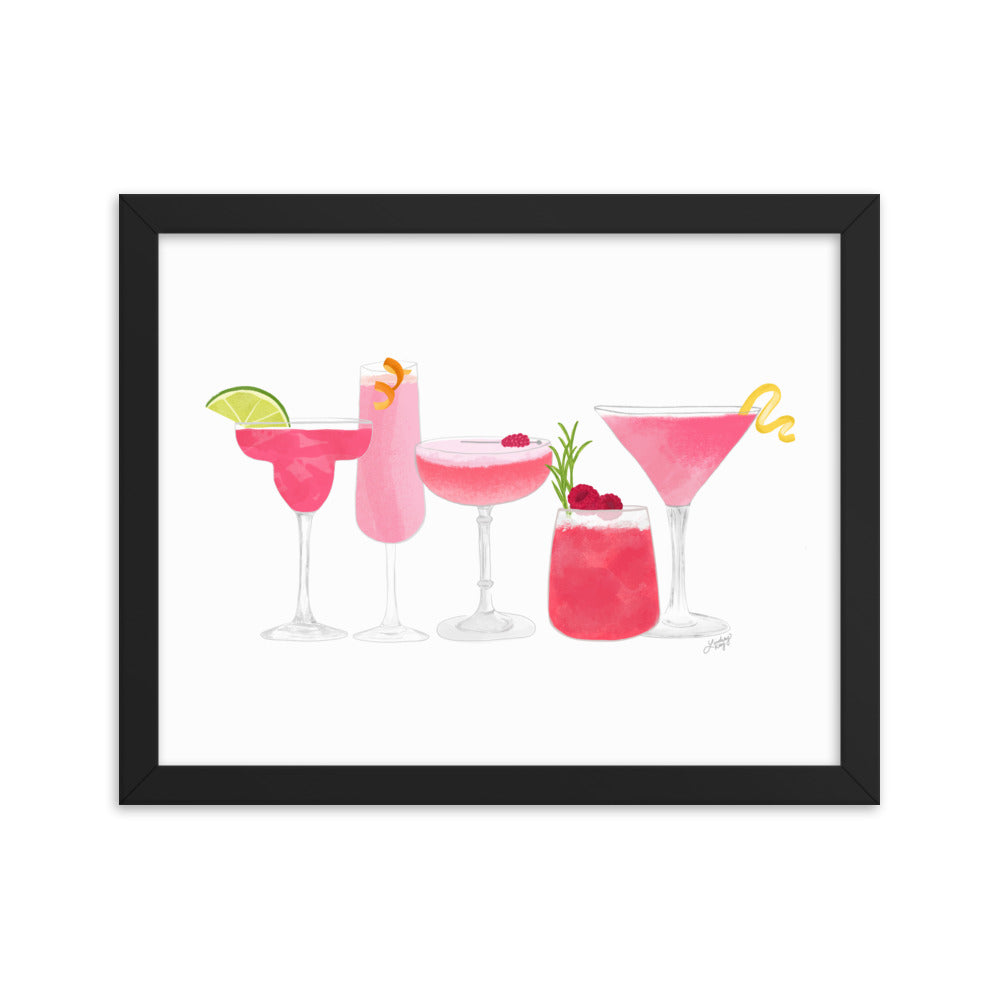Pink Cocktails - Framed Matte Print