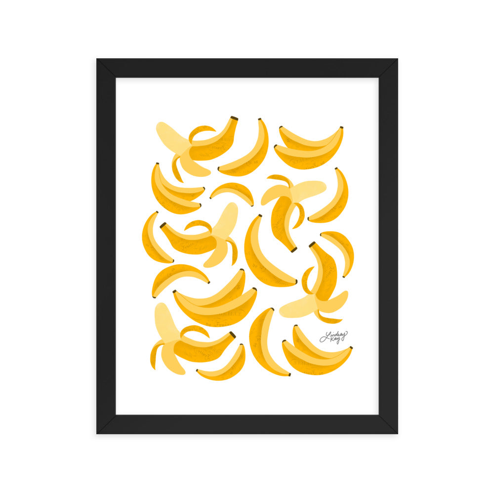 Bananas Illustration - Framed Matte Print
