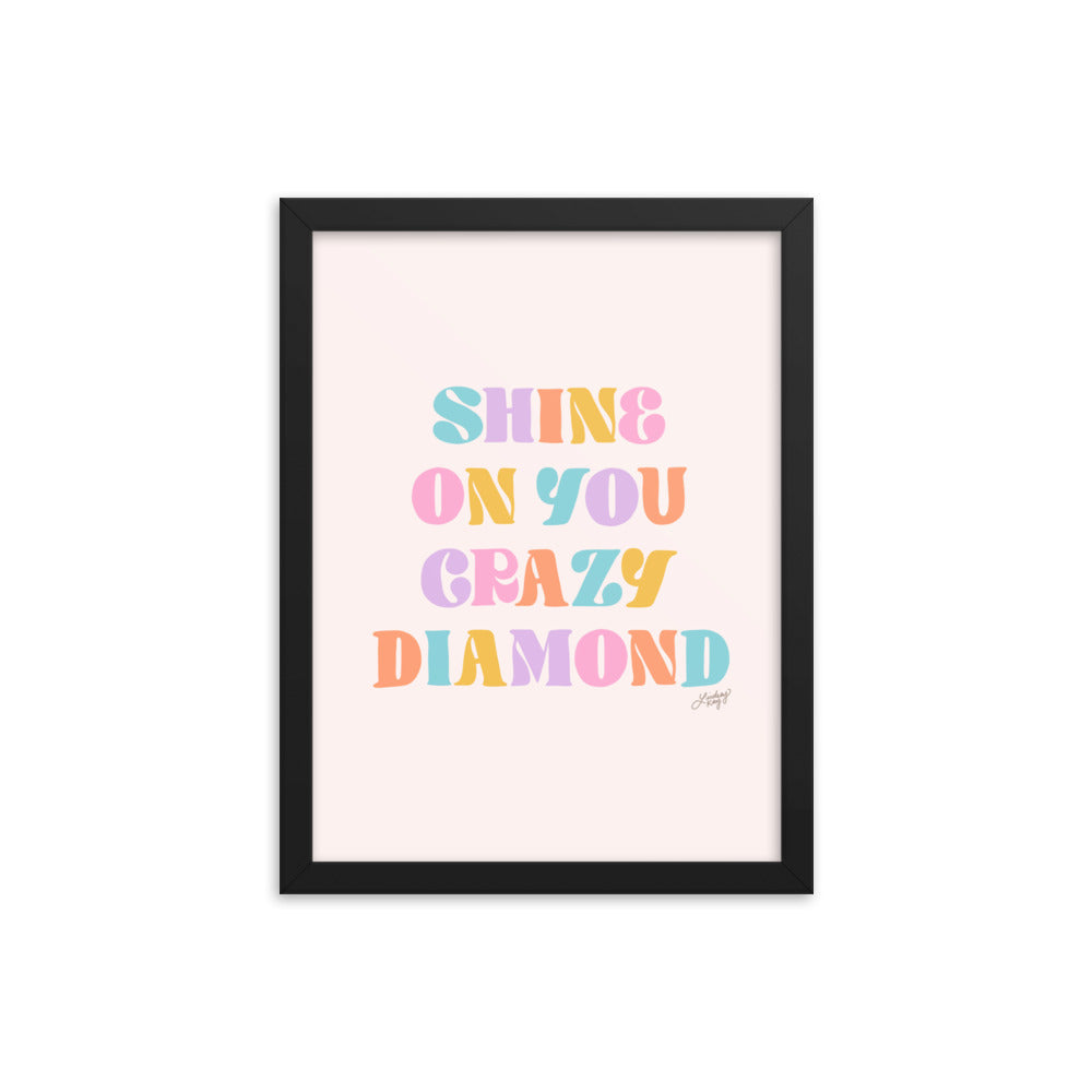Shine On You Crazy Diamond (Pastel Palette) - Framed Matte Print