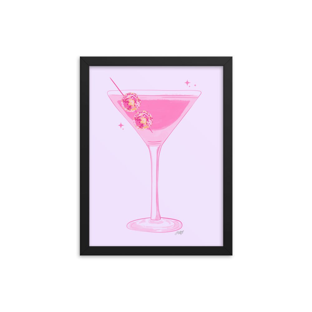 Illustration de boule disco Martini - Impression mate encadrée