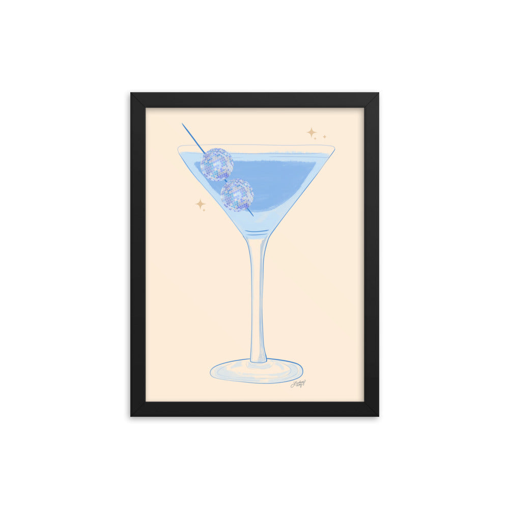 Illustration de boule disco Martini - Impression mate encadrée