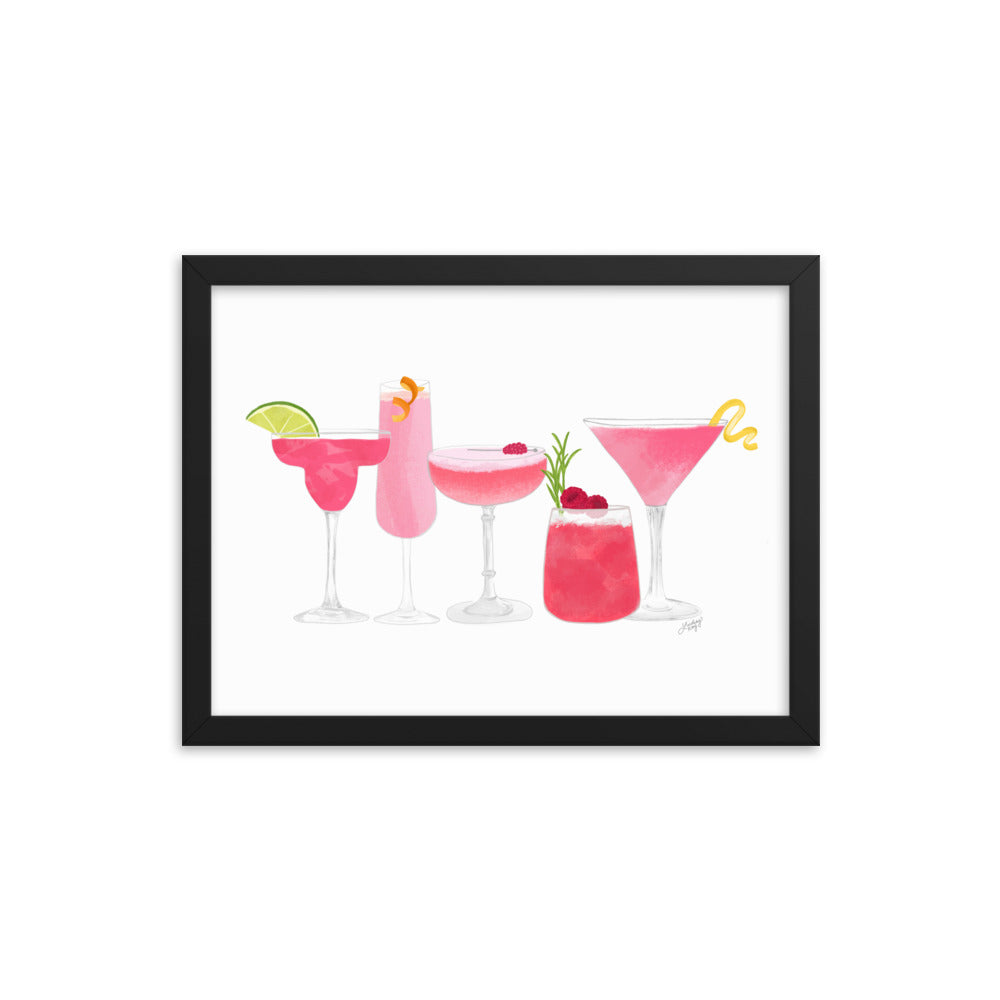 Pink Cocktails - Framed Matte Print