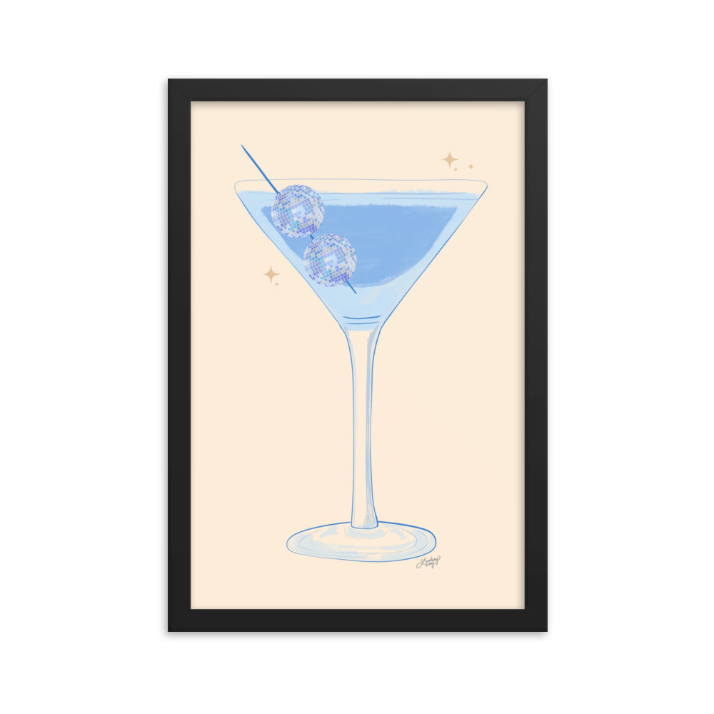 Illustration de boule disco Martini - Impression mate encadrée