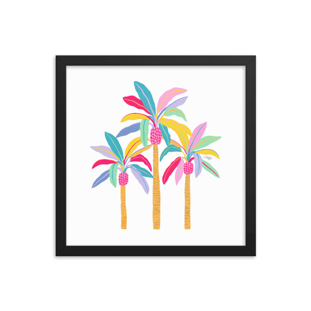 Palm Tree Illustration (Pastel Palette) - Framed Matte Print