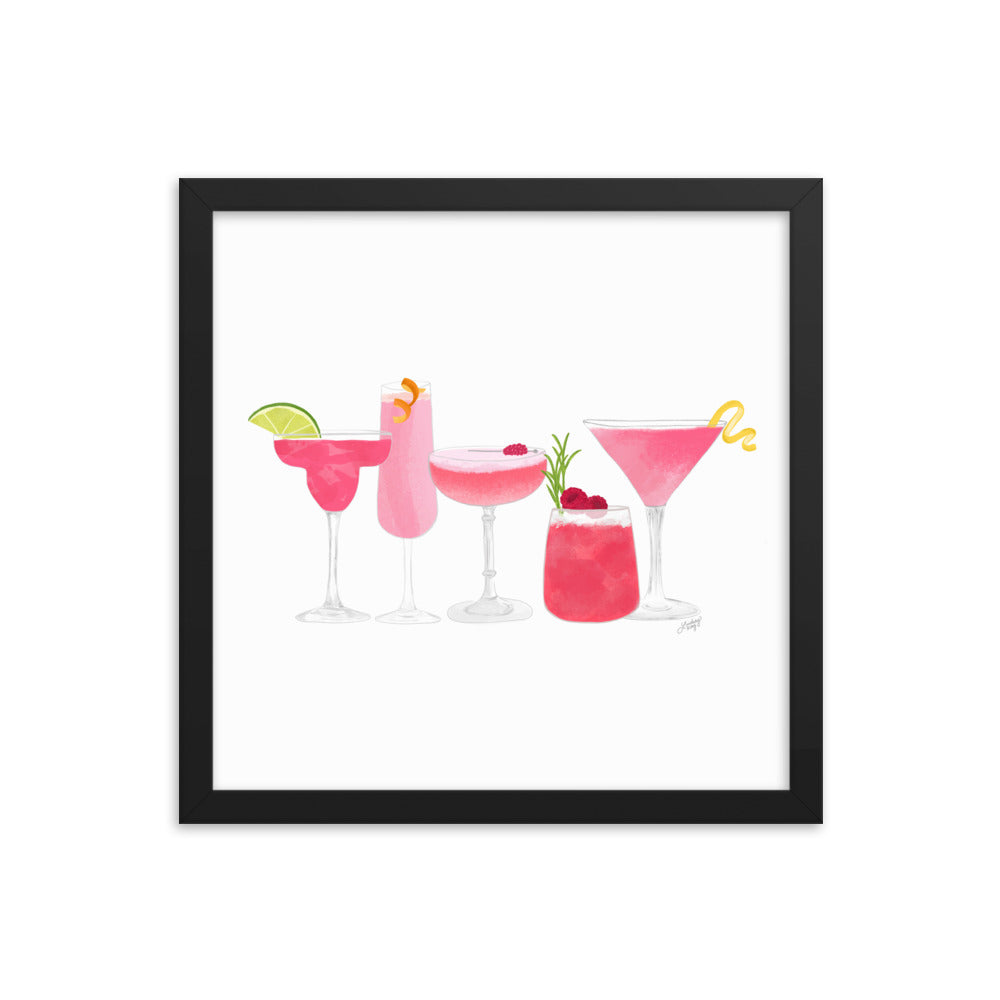 Pink Cocktails - Framed Matte Print