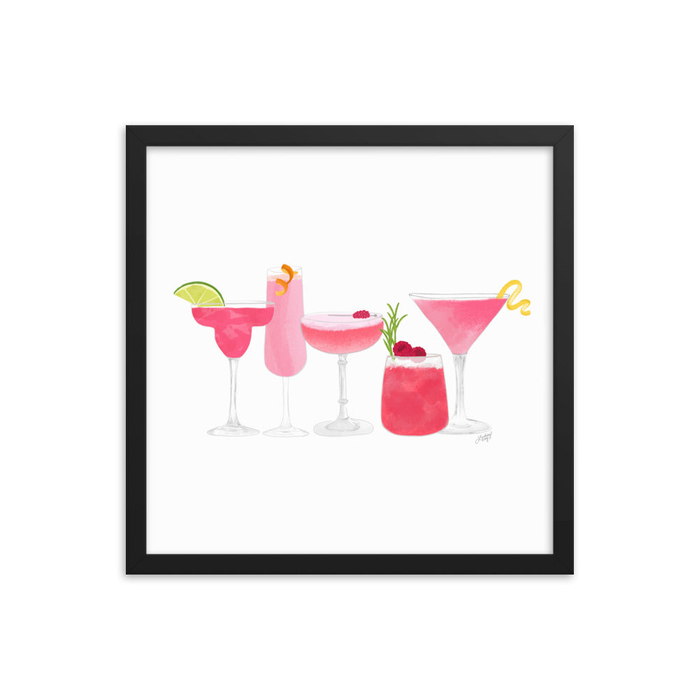 Pink Cocktails - Framed Matte Print