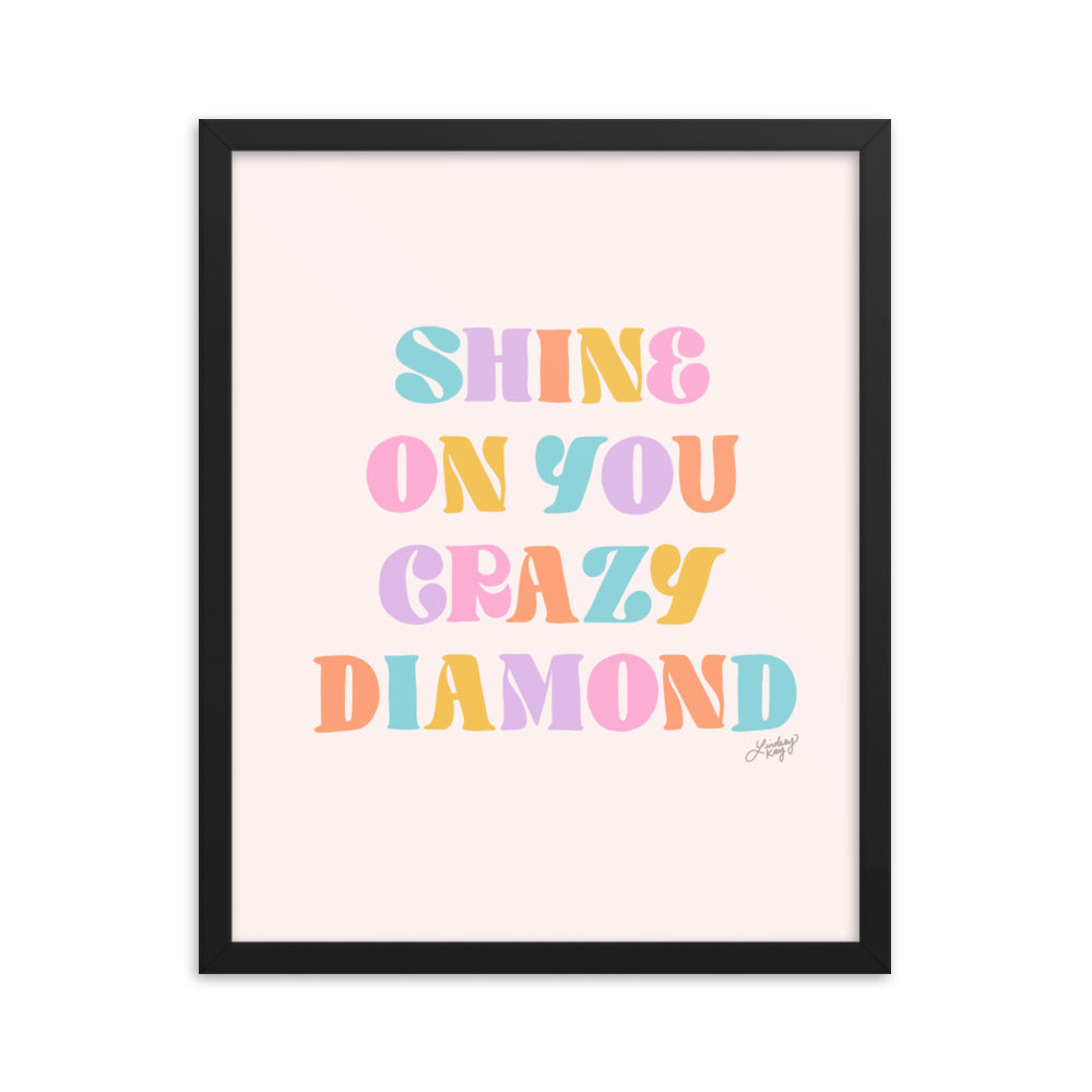 Shine On You Crazy Diamond (Palette Pastel) - Impression mate encadrée