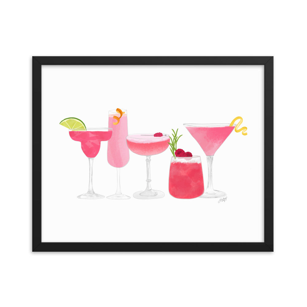 Pink Cocktails - Framed Matte Print