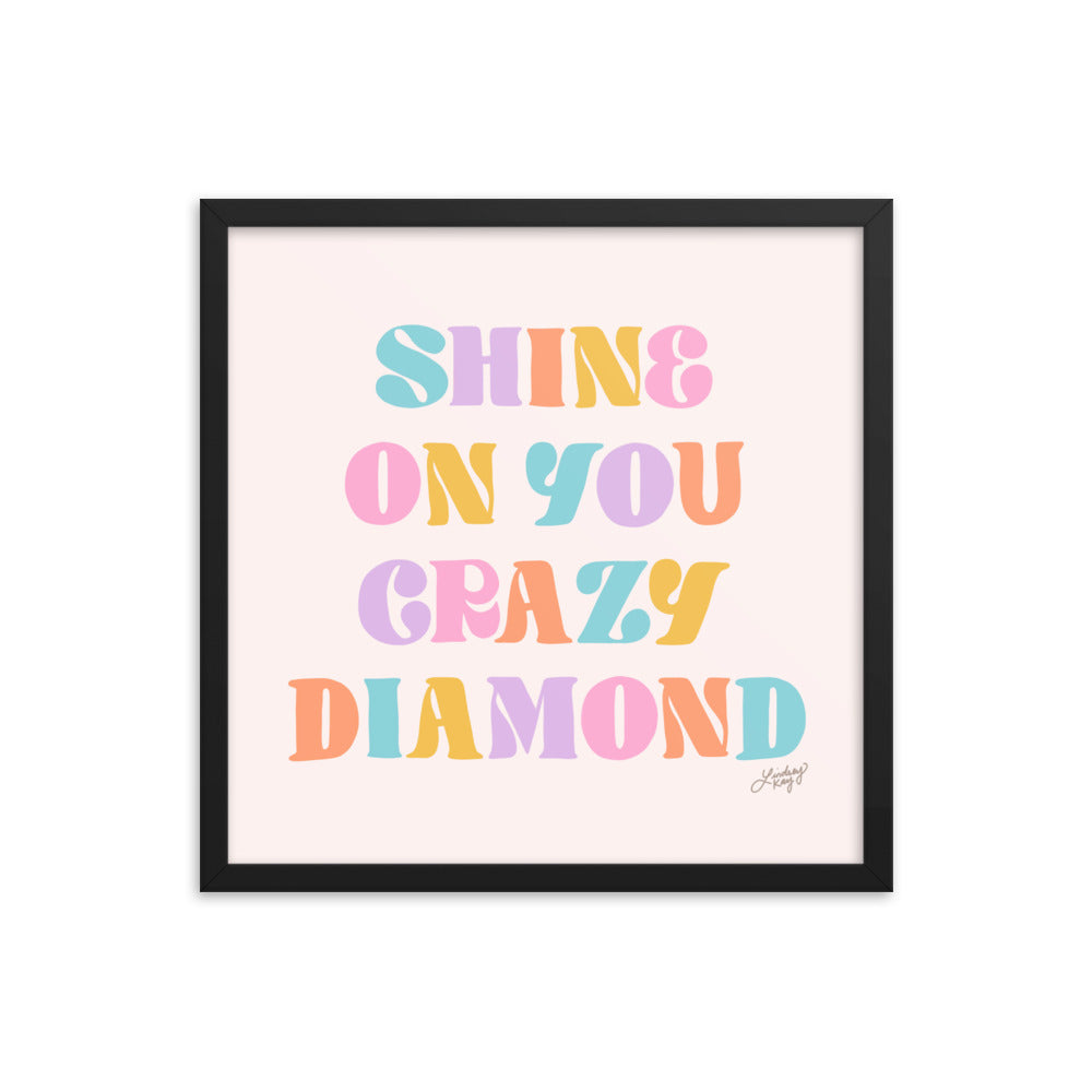 Shine On You Crazy Diamond (Palette Pastel) - Impression mate encadrée