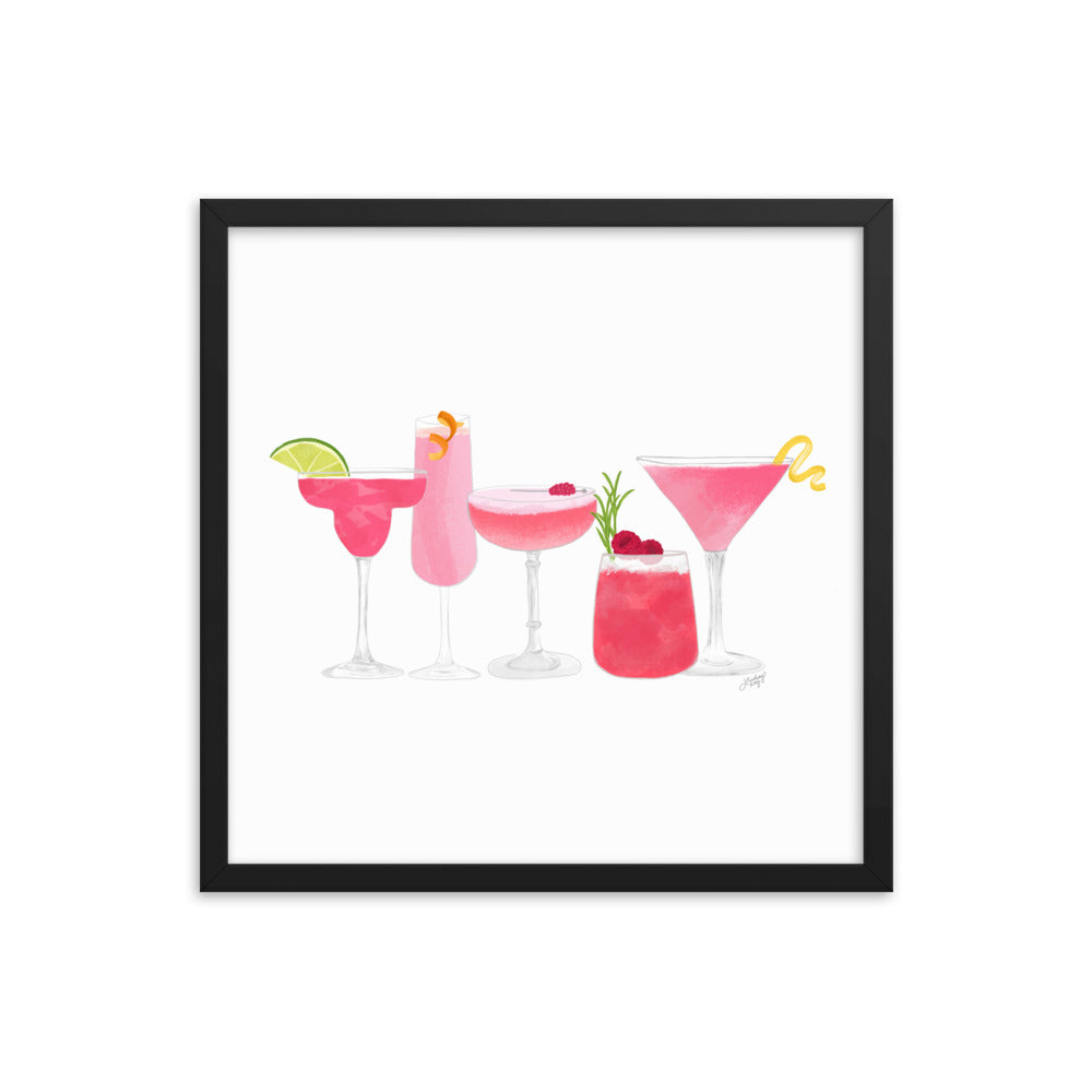 Pink Cocktails - Framed Matte Print