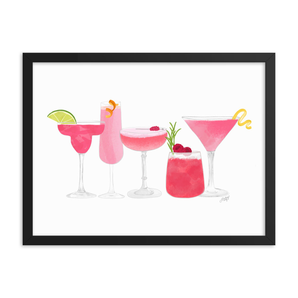 Pink Cocktails - Framed Matte Print