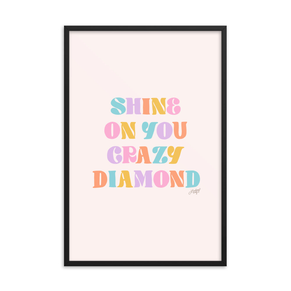 Shine On You Crazy Diamond (Palette Pastel) - Impression mate encadrée