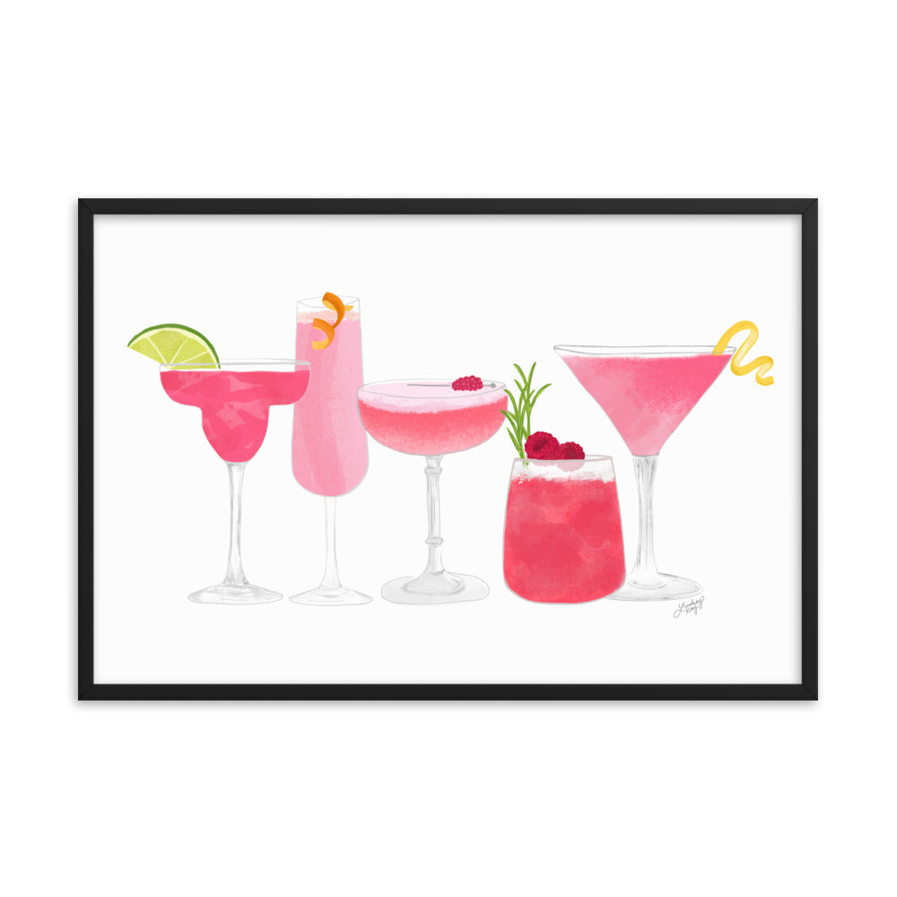 Pink Cocktails - Framed Matte Print