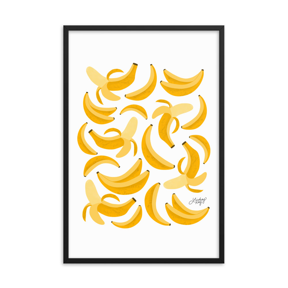 Bananas Illustration - Framed Matte Print