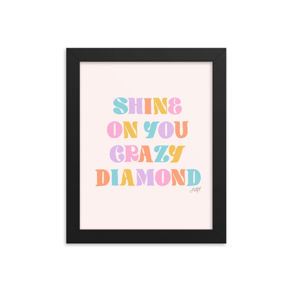 Shine On You Crazy Diamond (Palette Pastel) - Impression mate encadrée