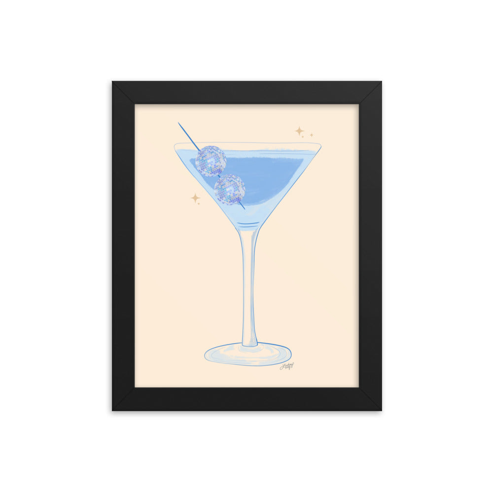 Illustration de boule disco Martini - Impression mate encadrée