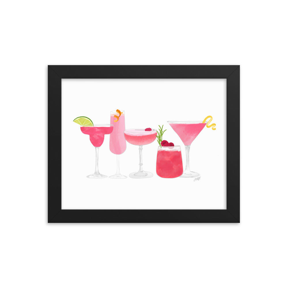 Pink Cocktails - Framed Matte Print