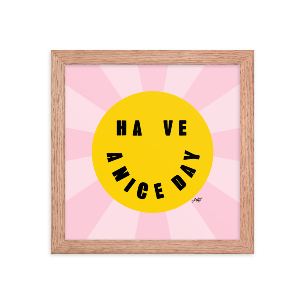 Bonne journée - Smiley Face - Impression mate encadrée