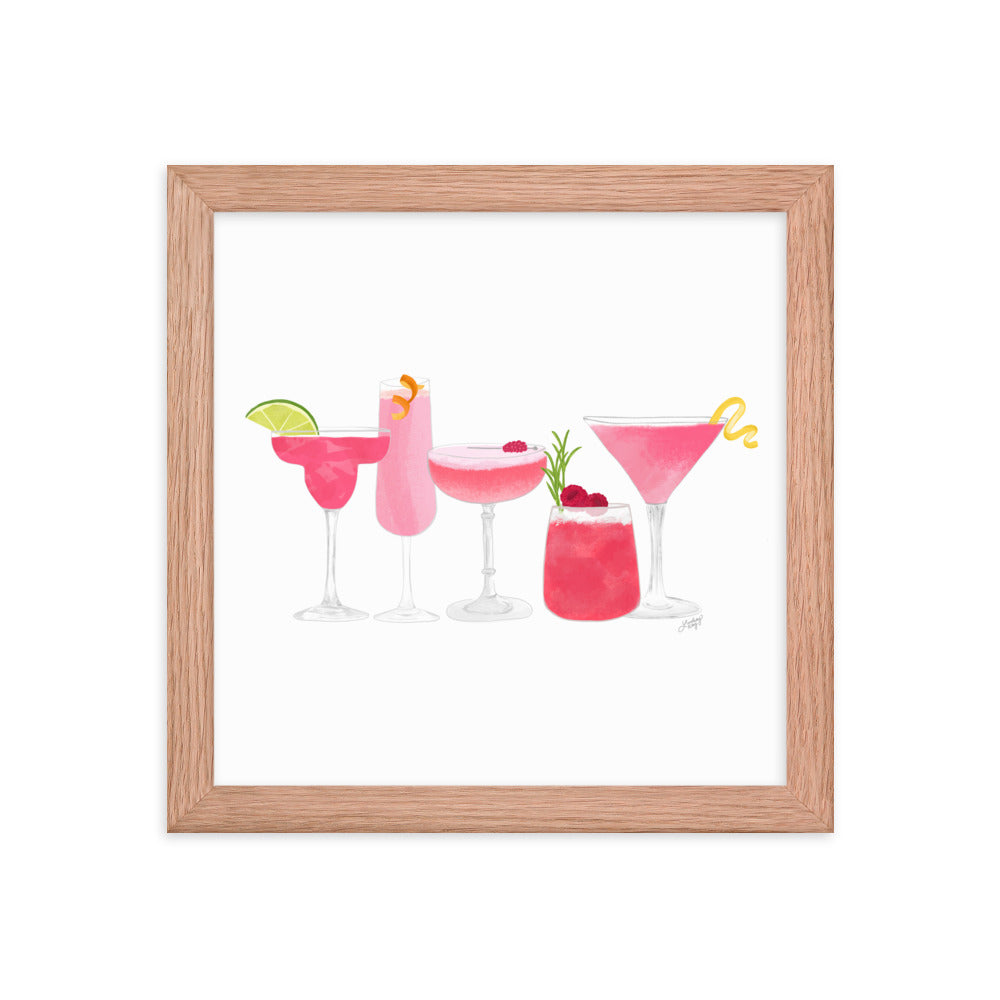 Pink Cocktails - Framed Matte Print