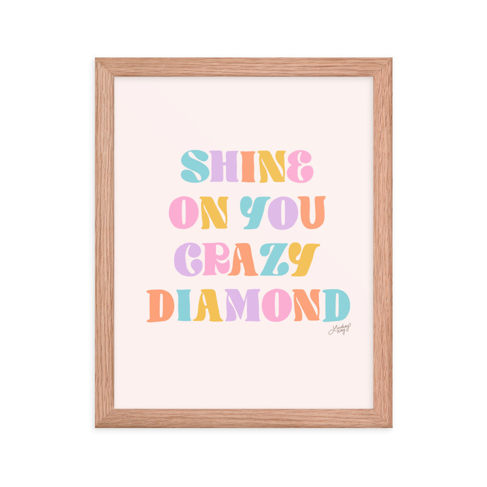 Shine On You Crazy Diamond (Palette Pastel) - Impression mate encadrée