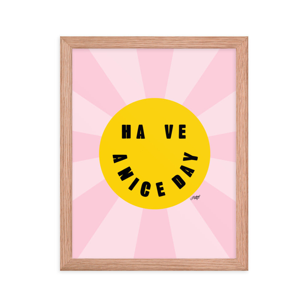 Bonne journée - Smiley Face - Impression mate encadrée
