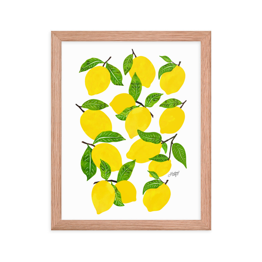 Illustration de citrons - Impression mate encadrée
