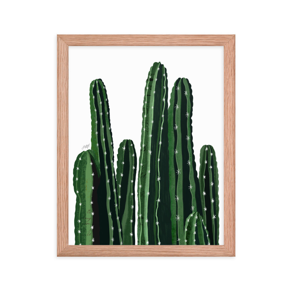 Cacti Collage Illustration - Framed Matte Art Print - Lindsey Kay Collective
