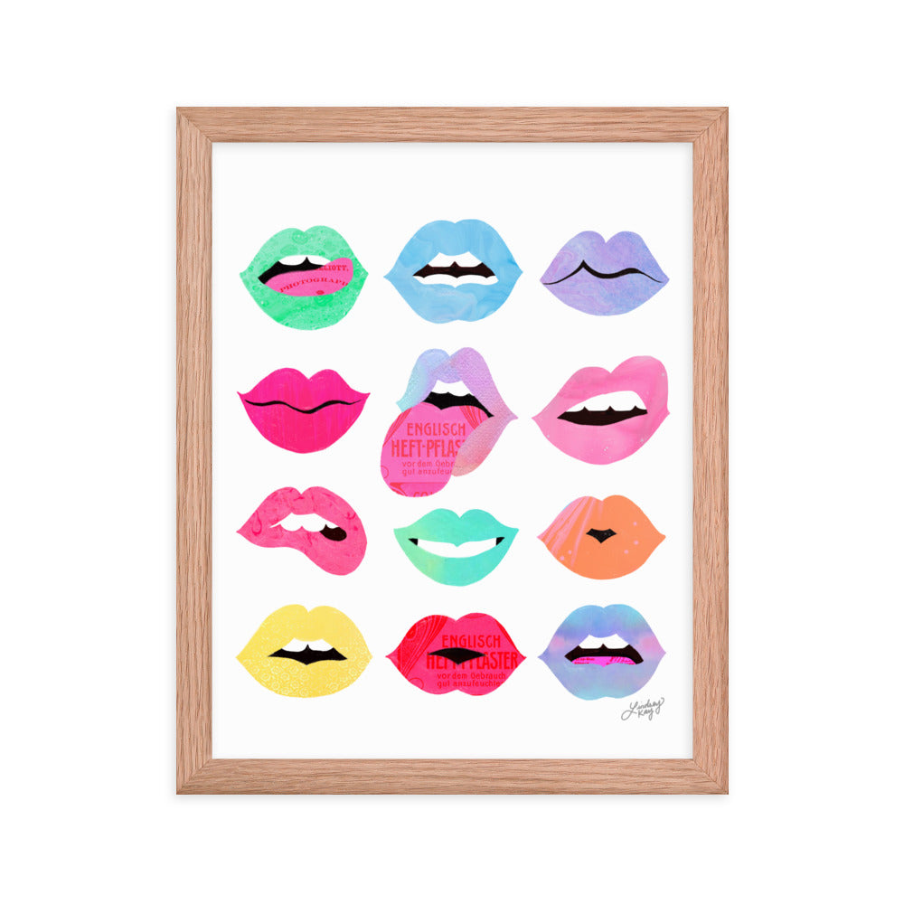 Rainbow Lips of Love - Framed Matte Print - Lindsey Kay Collective